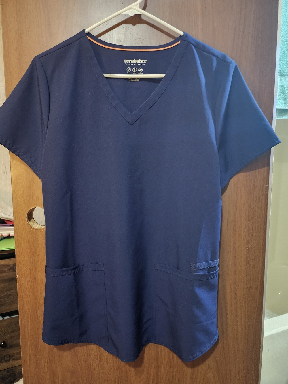 Scrubstar Navy Blue V-Neck Medical Scrub Top And Bottoms